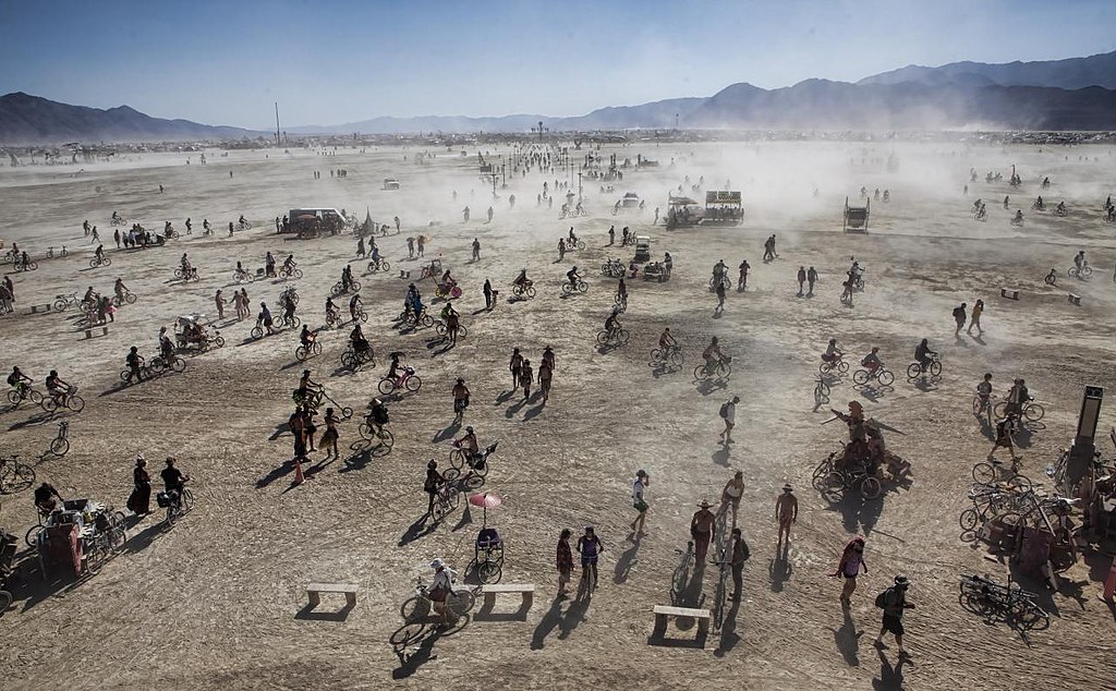 Scene From Burning Man - Bicyclists